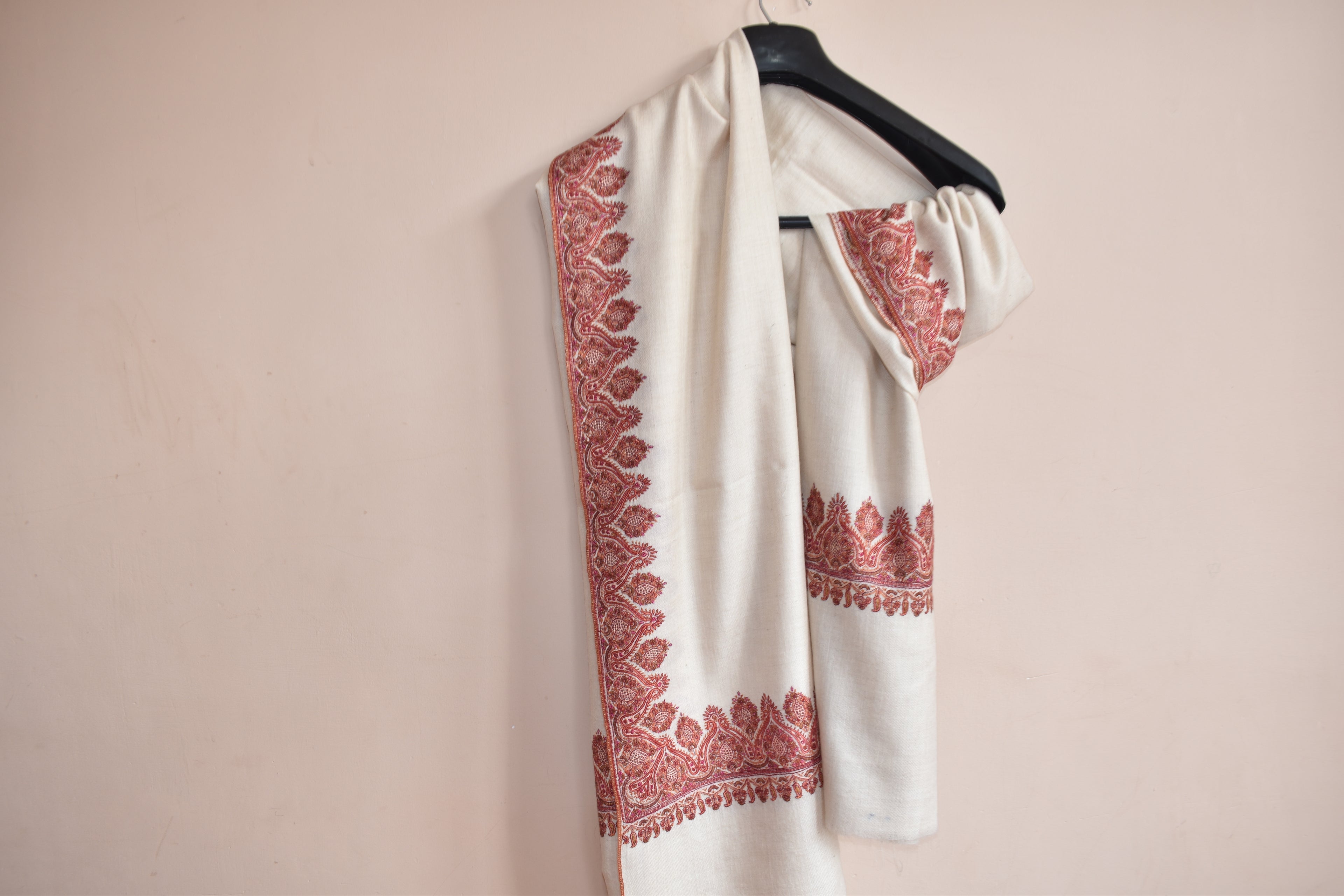 Handloom Kashmiri Pashmina Shawl with Hand Embroidery